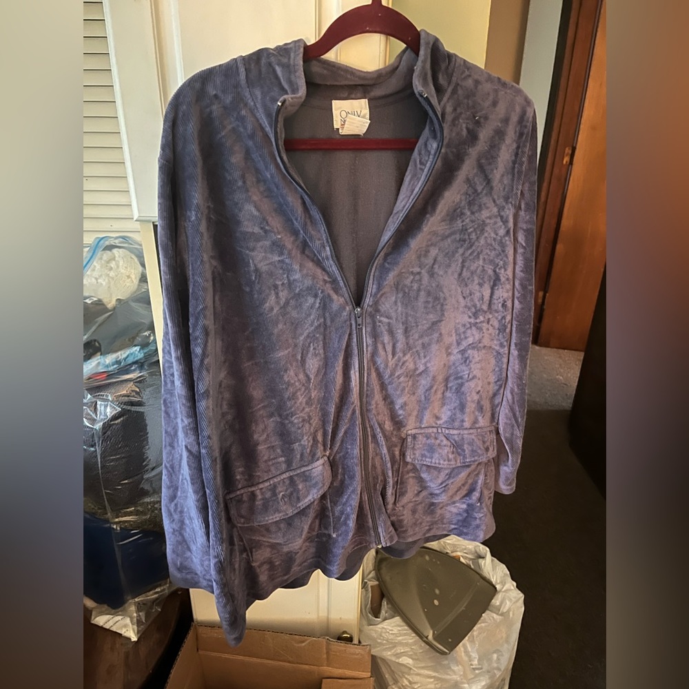 Purple zip up light weight jacket brand only necessities